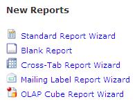 New reports wizards in Crystal Reports